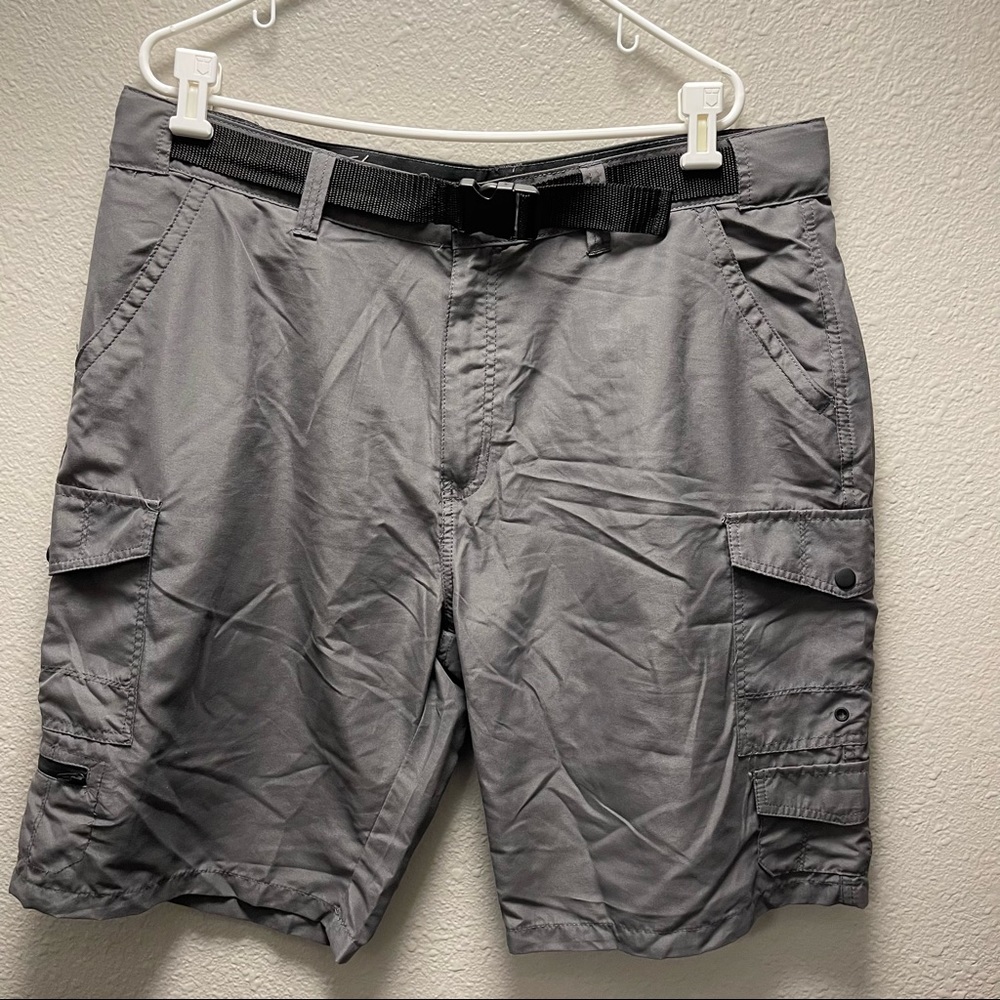 Denali Men's Belted, Hybrid Cargo Short- 38, SeaFog (Grey), NWOT